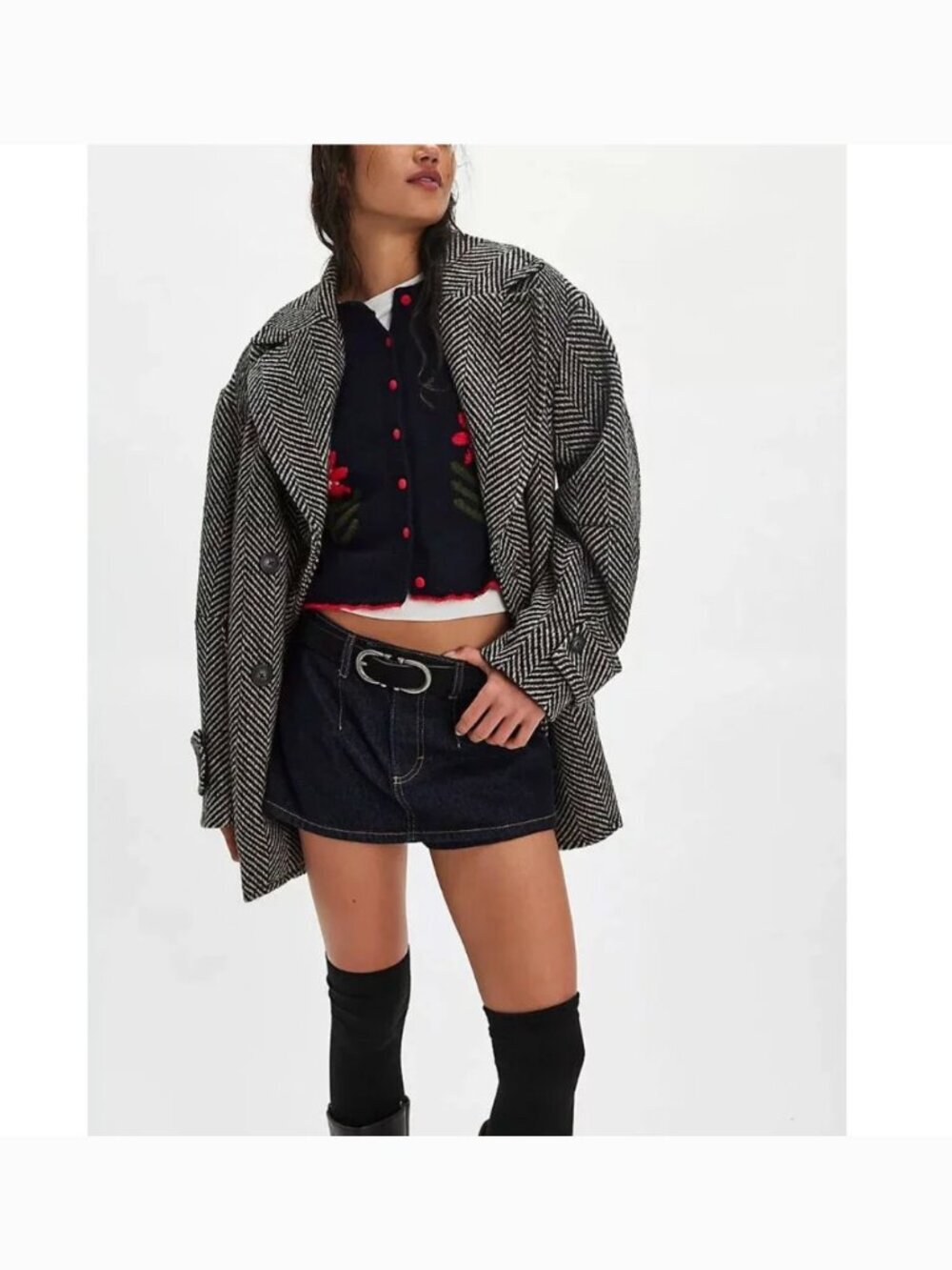 FREE PEOPLE NWT Nonna Knit Cardi / Midnight Bloom Combo - Picture 6 of 12
